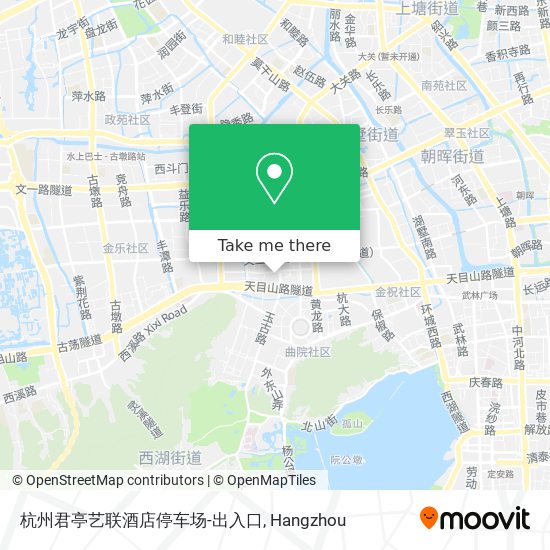 杭州君亭艺联酒店停车场-出入口 map