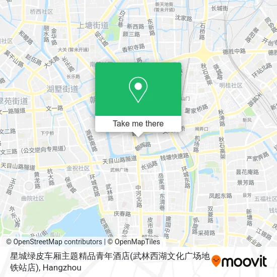 星城绿皮车厢主题精品青年酒店(武林西湖文化广场地铁站店) map
