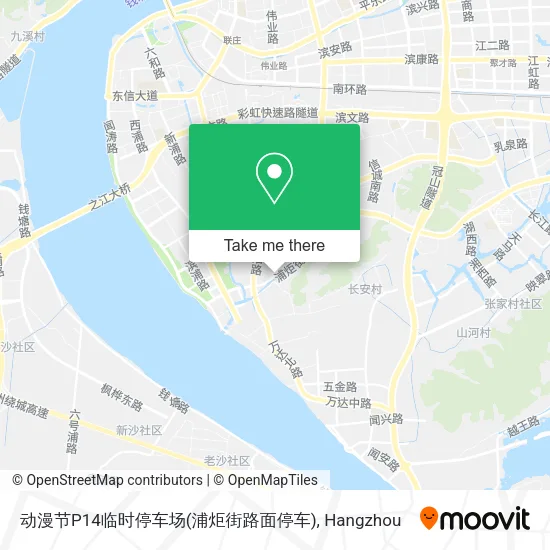 动漫节P14临时停车场(浦炬街路面停车) map