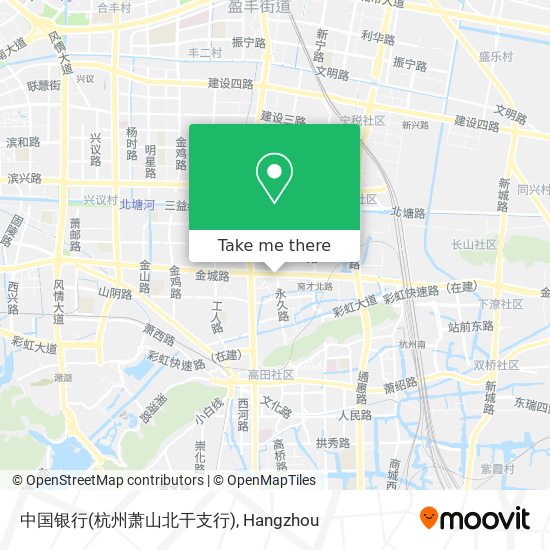 中国银行(杭州萧山北干支行) map