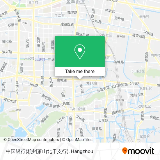 中国银行(杭州萧山北干支行) map
