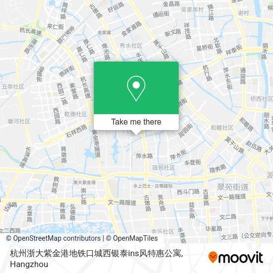 杭州浙大紫金港地铁口城西银泰ins风特惠公寓 map