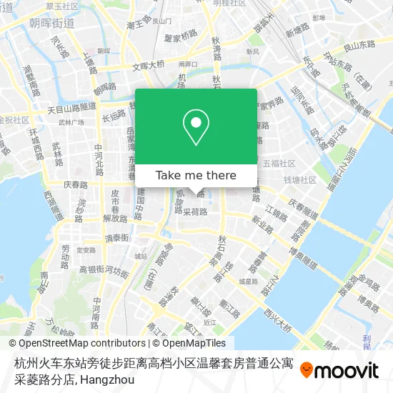 杭州火车东站旁徒步距离高档小区温馨套房普通公寓采菱路分店 map