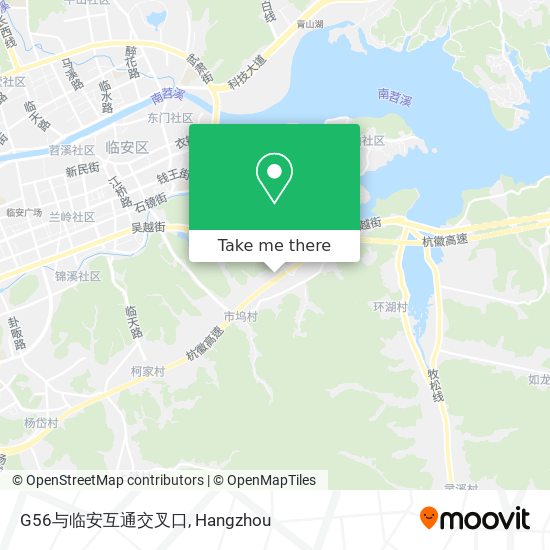 G56与临安互通交叉口 map