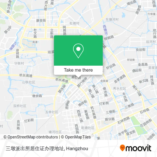 三墩派出所居住证办理地址 map