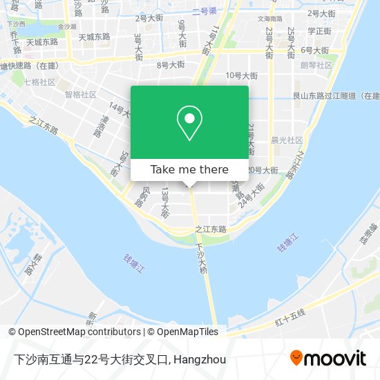 下沙南互通与22号大街交叉口 map