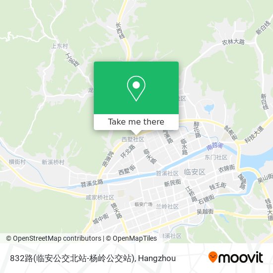 832路(临安公交北站-杨岭公交站) map