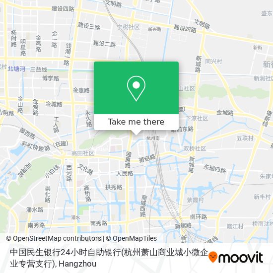 中国民生银行24小时自助银行(杭州萧山商业城小微企业专营支行) map