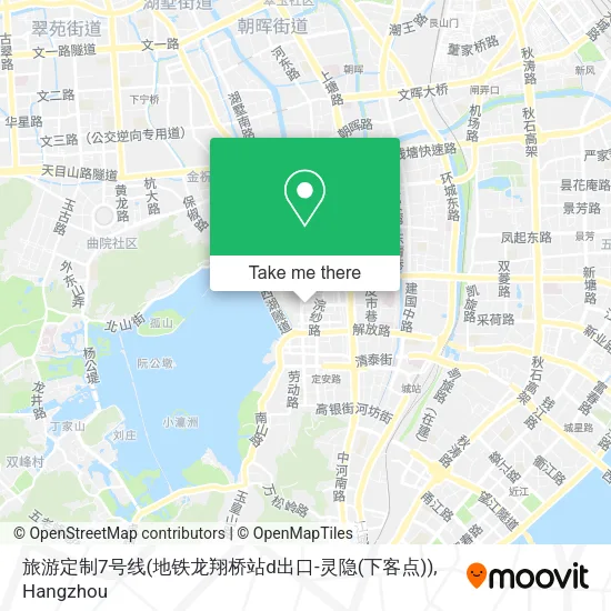 旅游定制7号线(地铁龙翔桥站d出口-灵隐(下客点)) map