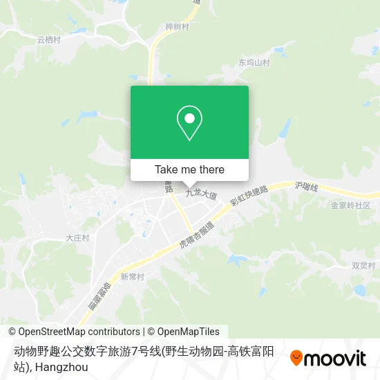 动物野趣公交数字旅游7号线(野生动物园-高铁富阳站) map