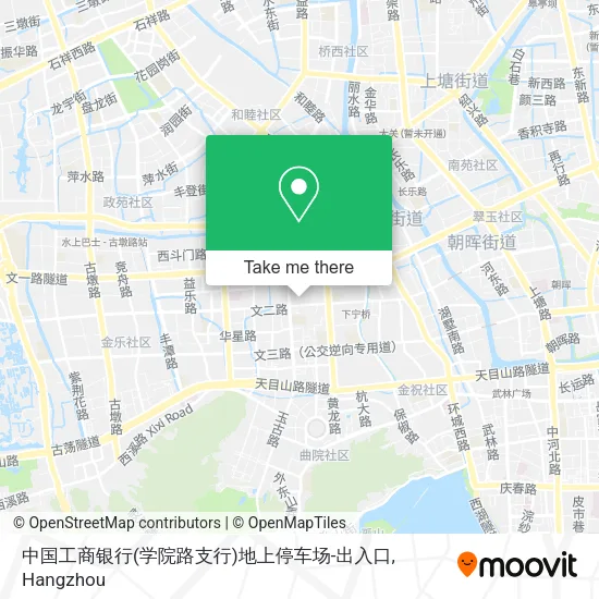中国工商银行(学院路支行)地上停车场-出入口 map