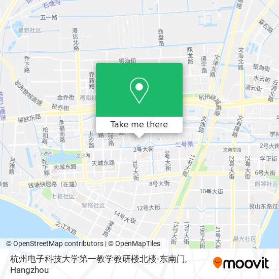 杭州电子科技大学第一教学教研楼北楼-东南门 map