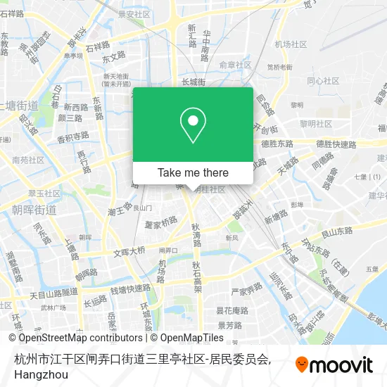 杭州市江干区闸弄口街道三里亭社区-居民委员会 map