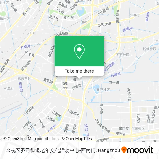 余杭区乔司街道老年文化活动中心-西南门 map