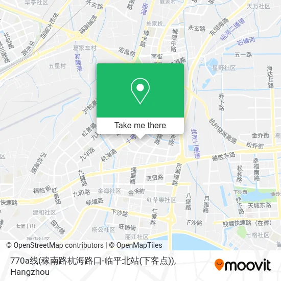 770a线(稼南路杭海路口-临平北站(下客点)) map