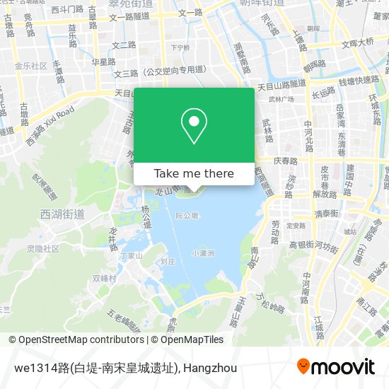 we1314路(白堤-南宋皇城遗址) map
