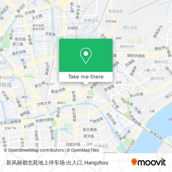 新风丽都北苑地上停车场-出入口 map