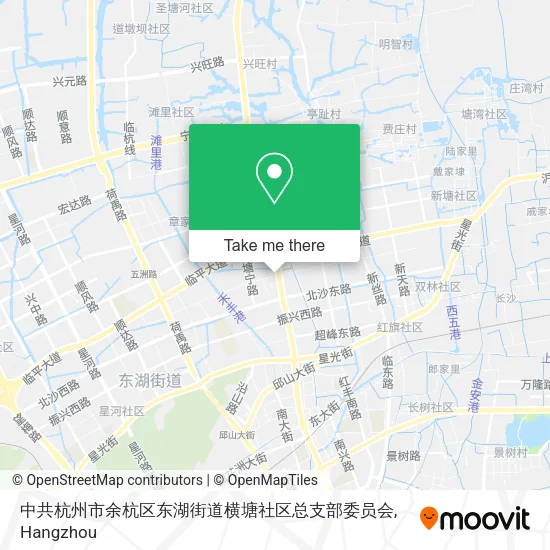 中共杭州市余杭区东湖街道横塘社区总支部委员会 map