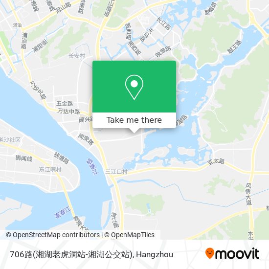 706路(湘湖老虎洞站-湘湖公交站) map