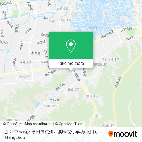 浙江中医药大学附属杭州西溪医院停车场(入口) map