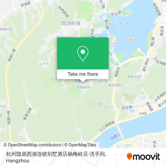 杭州隐居西湖连锁别墅酒店杨梅岭店-洗手间 map