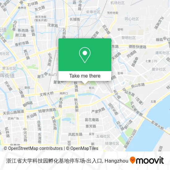 浙江省大学科技园孵化基地停车场-出入口 map