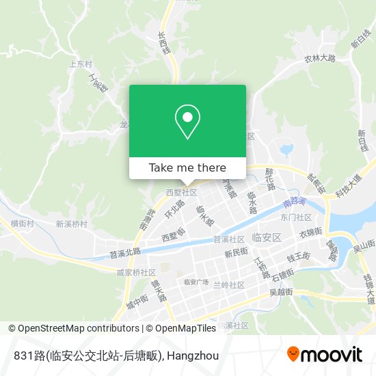 831路(临安公交北站-后塘畈) map