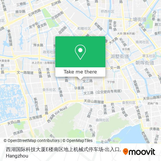 西湖国际科技大厦E楼南区地上机械式停车场-出入口 map