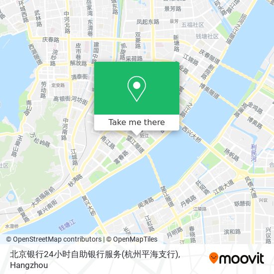 北京银行24小时自助银行服务(杭州平海支行) map