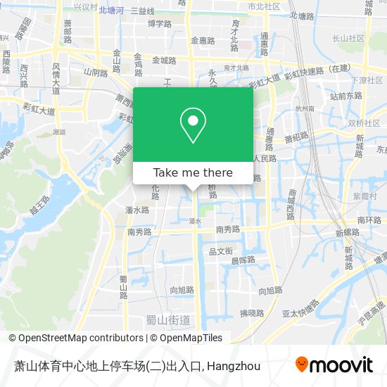 萧山体育中心地上停车场(二)出入口 map