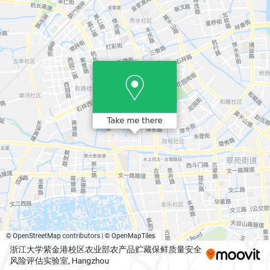 浙江大学紫金港校区农业部农产品贮藏保鲜质量安全风险评估实验室 map