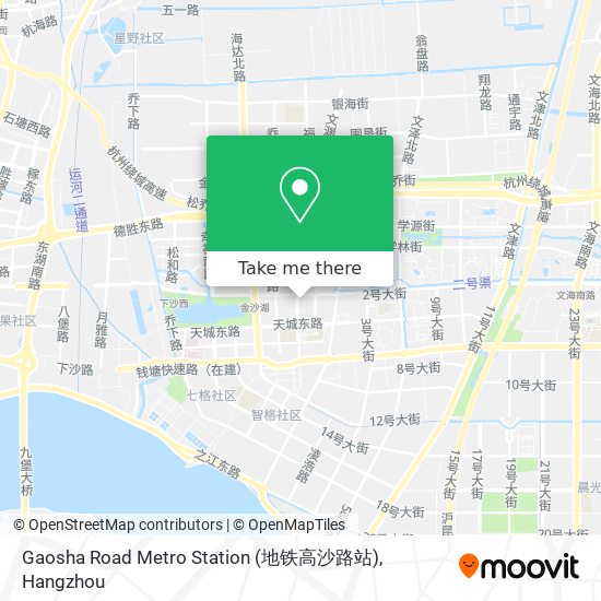 Gaosha Road Metro Station (地铁高沙路站) map
