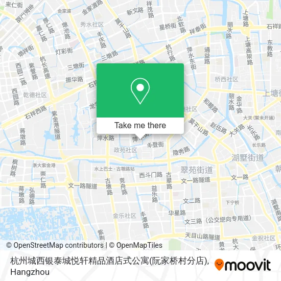 杭州城西银泰城悦轩精品酒店式公寓(阮家桥村分店) map