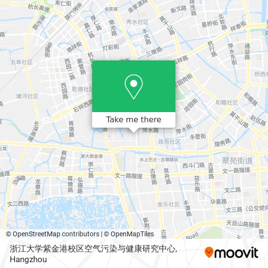 浙江大学紫金港校区空气污染与健康研究中心 map
