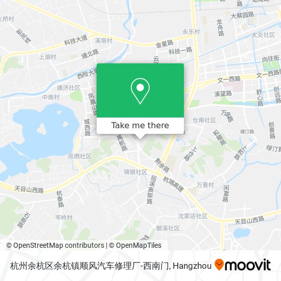 杭州余杭区余杭镇顺风汽车修理厂-西南门 map