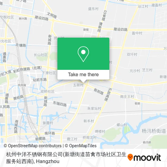 杭州中洋不锈钢有限公司(新塘街道苗禽市场社区卫生服务站西南) map