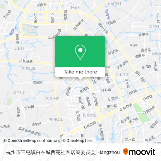 杭州市三屯镇白在城西苑社区居民委员会 map