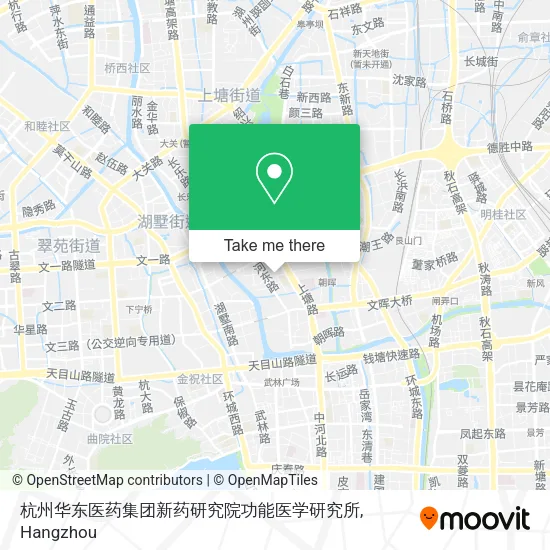 杭州华东医药集团新药研究院功能医学研究所 map