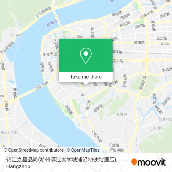 锦江之星品尚(杭州滨江大学城浦沿地铁站酒店) map