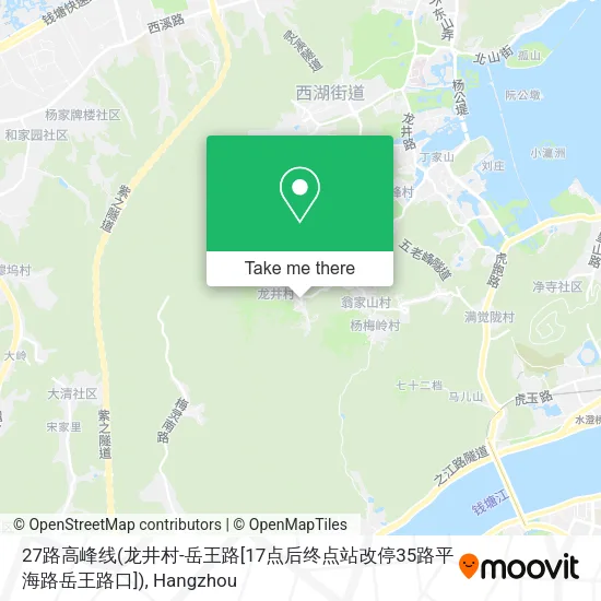 27路高峰线(龙井村-岳王路[17点后终点站改停35路平海路岳王路口]) map