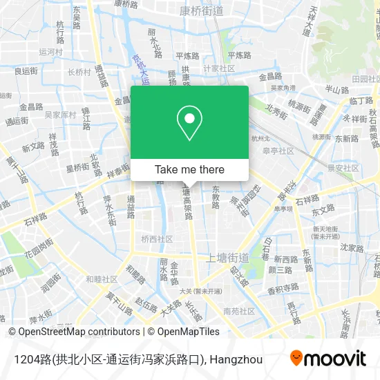 1204路(拱北小区-通运街冯家浜路口) map