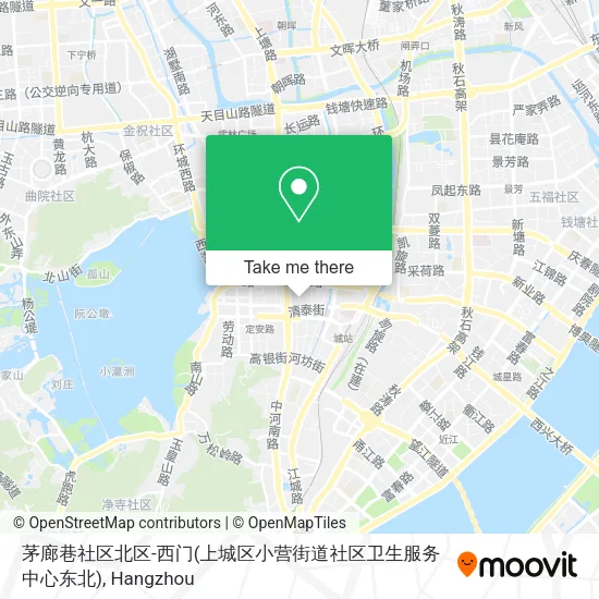 茅廊巷社区北区-西门(上城区小营街道社区卫生服务中心东北) map