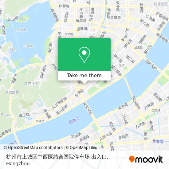 杭州市上城区中西医结合医院停车场-出入口 map