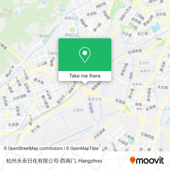 杭州永余日化有限公司-西南门 map