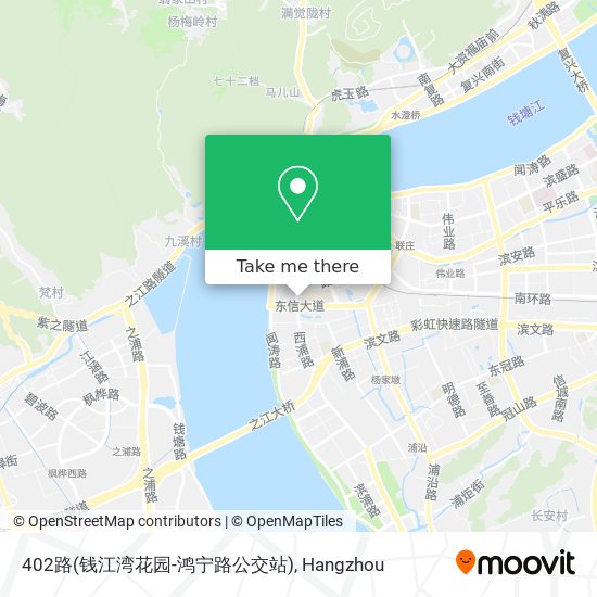402路(钱江湾花园-鸿宁路公交站) map