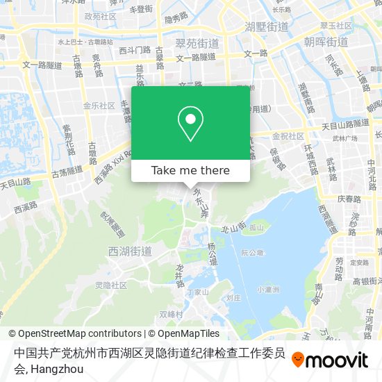 中国共产党杭州市西湖区灵隐街道纪律检查工作委员会 map