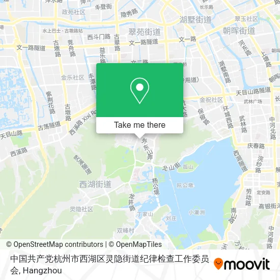 中国共产党杭州市西湖区灵隐街道纪律检查工作委员会 map