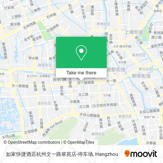 如家快捷酒店杭州文一路翠苑店-停车场 map