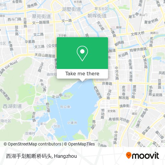 西湖手划船断桥码头 map
