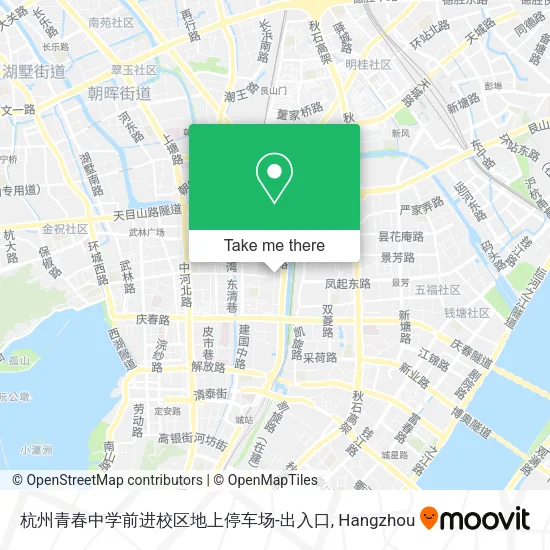 杭州青春中学前进校区地上停车场-出入口 map